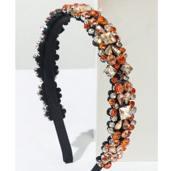 Luxe Rhinestone Statement Party Evening Holiday Headband - Picture 4 of 6